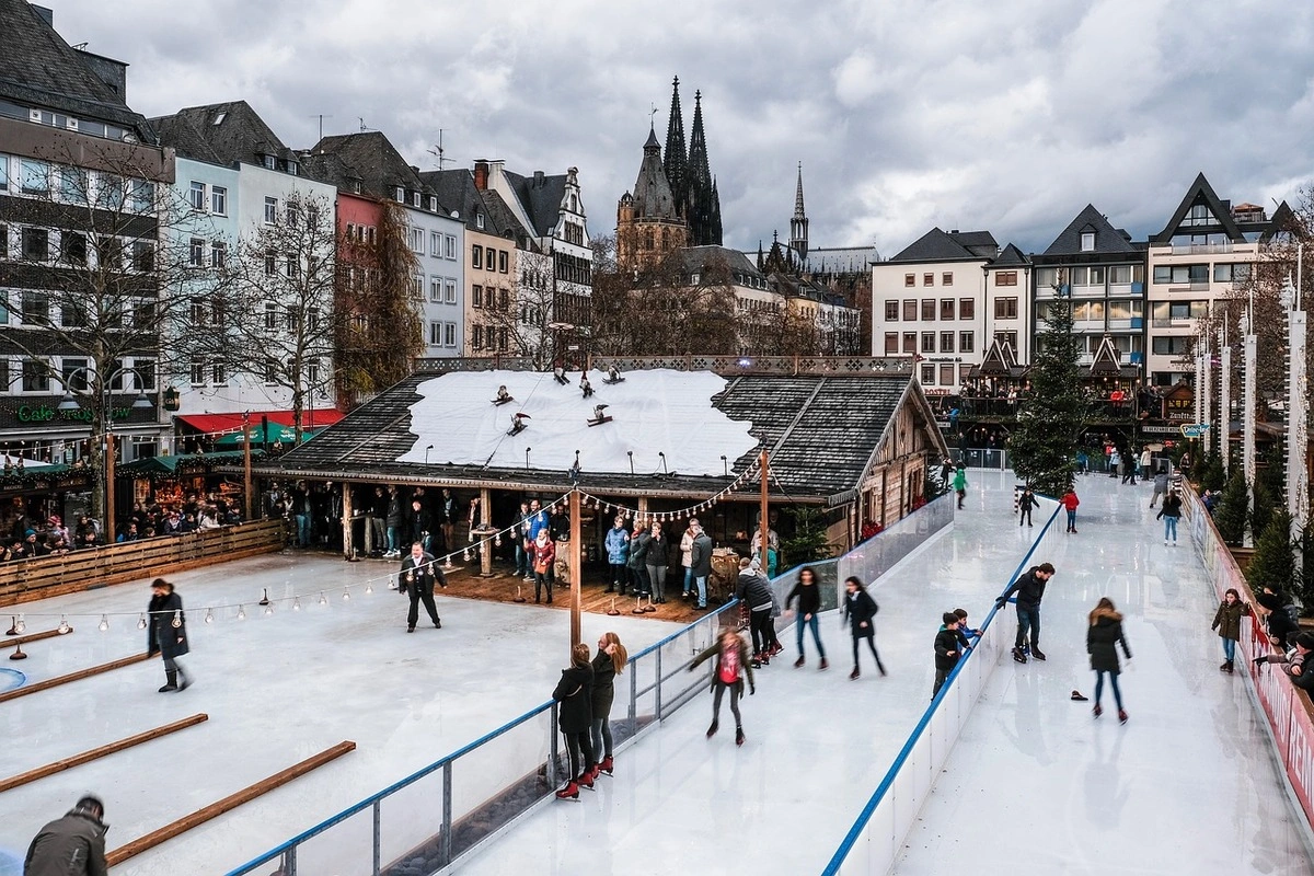 Ice skating during Cologne Christmas Market