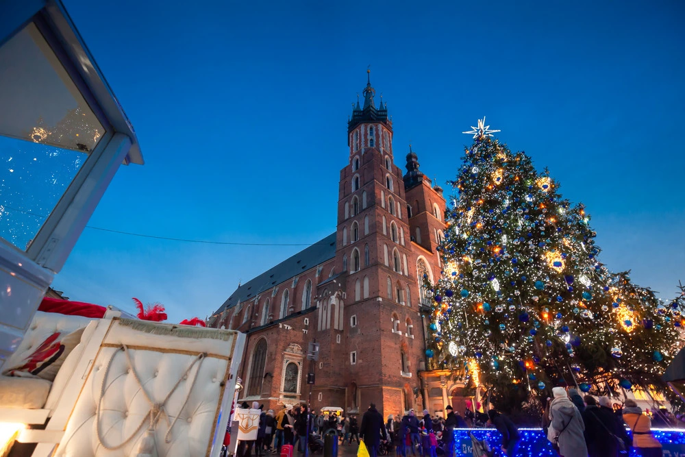 Krakow Old Town Square At Christmas