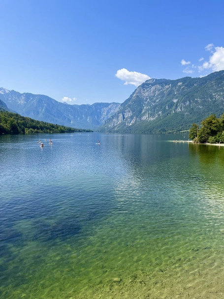 View overlooking Lake Bohinj in Slovenia