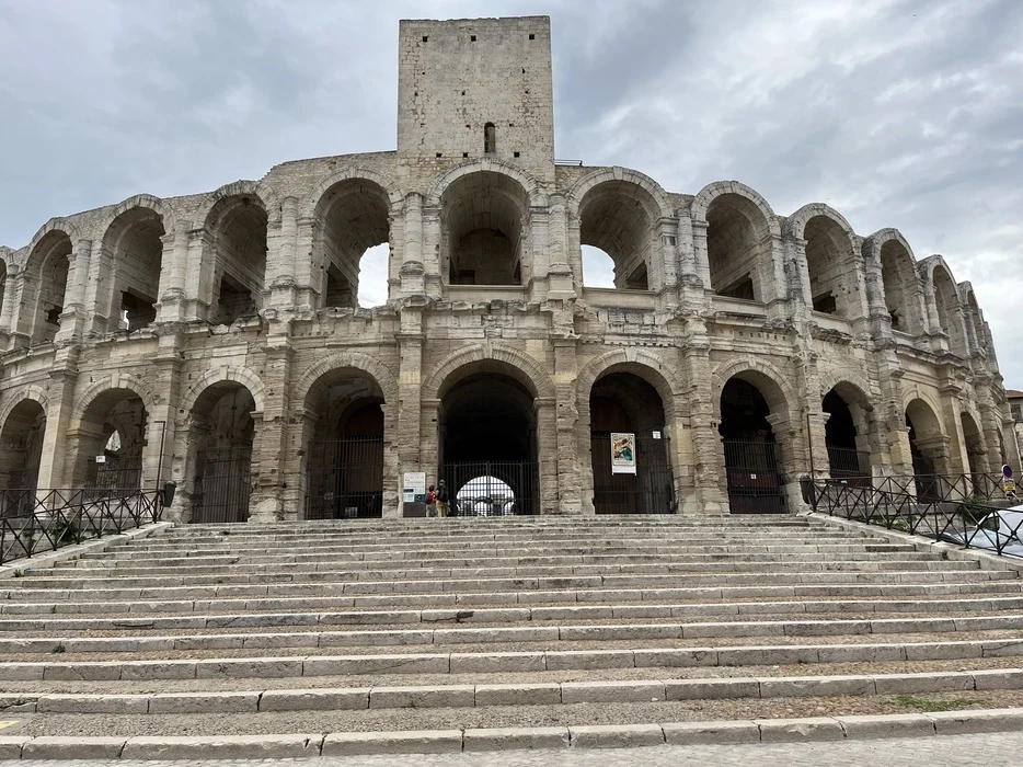 View of the Roman Amphitheatre inside of Arles