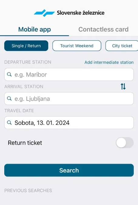 Slovenia Train App
