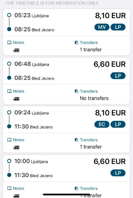 Slovenia Train App Ticket