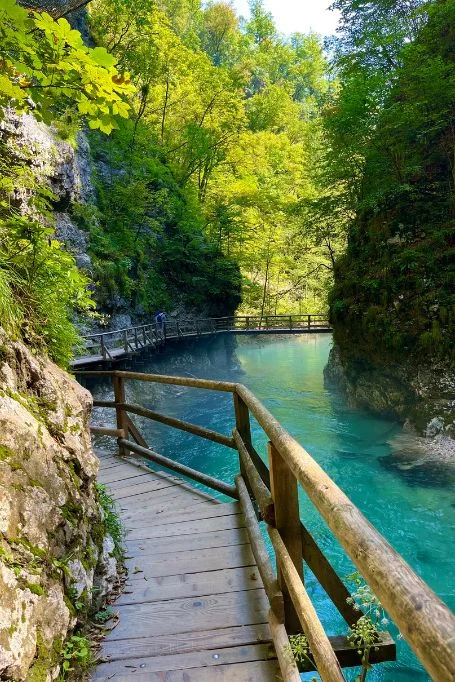 The wooden walkways of Vintgar Gorge, Slovenia