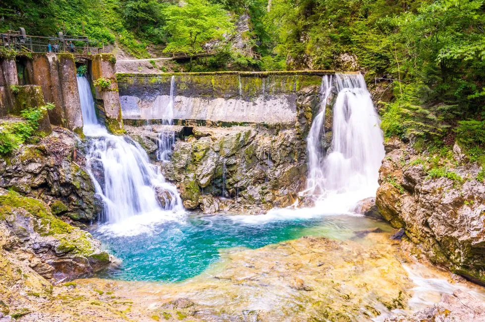 The little waterfalls of Vintgar Gorge, Slovenia
