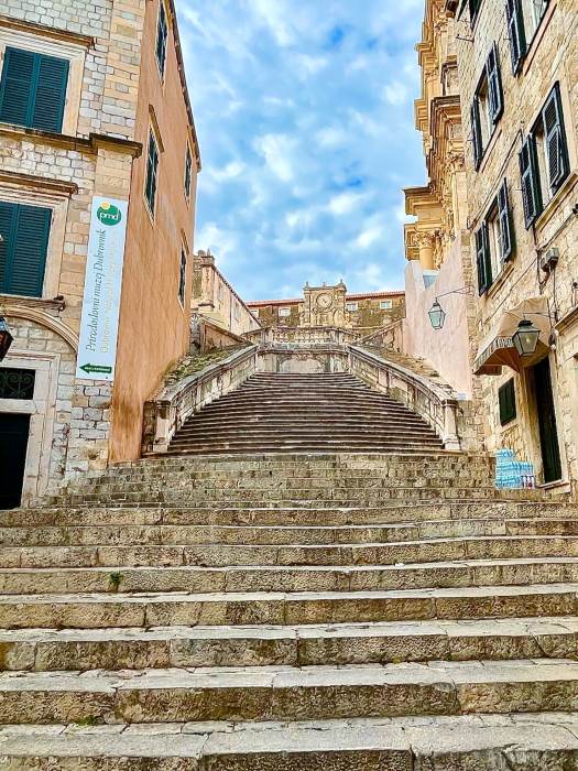 The iconic Jesuit stairs in Dubrovnik featured in Game of Thrones